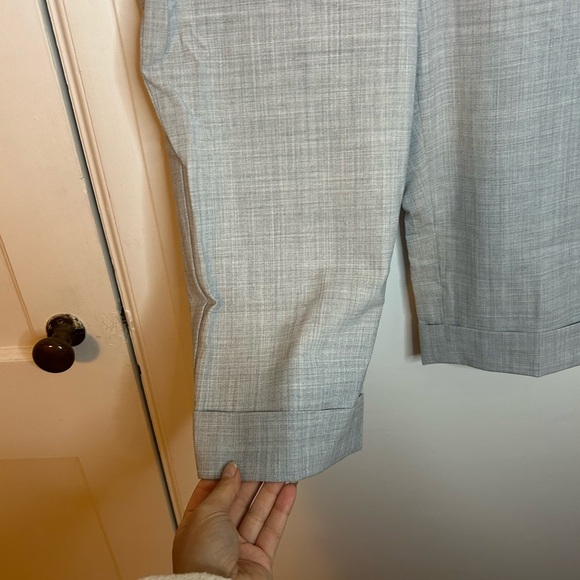 Express Editor Light Gray Cuffed Capri Trousers - Picture 5 of 5